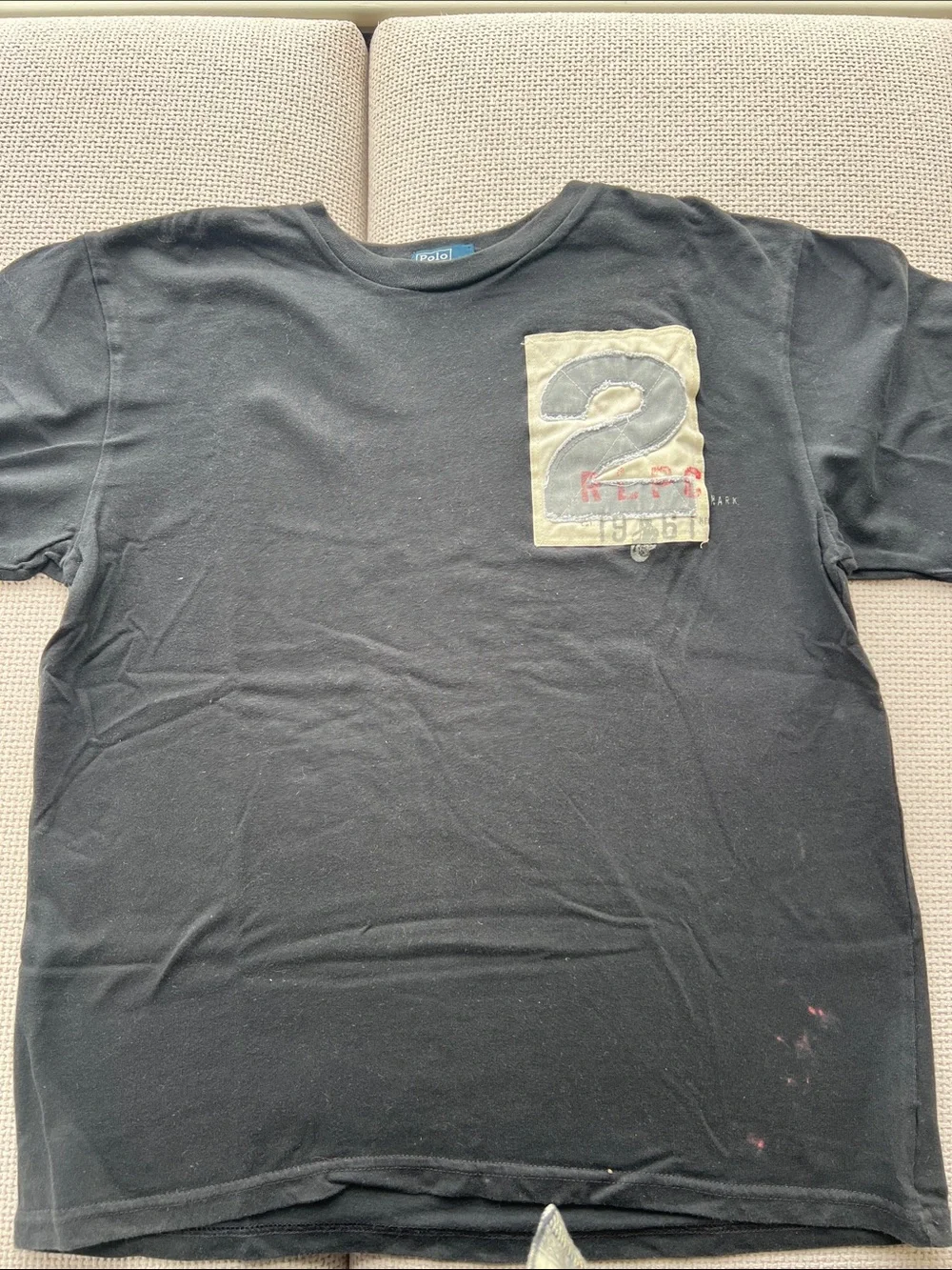 Ralph Lauren boys Vintage Black Short Sleeve Tee sz 16-18